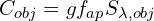 \begin{equation*} C_{obj} =  g  f_{ap} S_{\lambda,obj} \end{equation*}